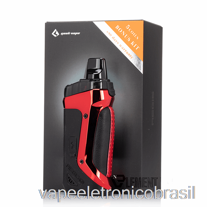 Vape Eletrônico Geek Vape Aegis Boost 40w Pod Mod Kit Le Bônus Kit - Vermelho